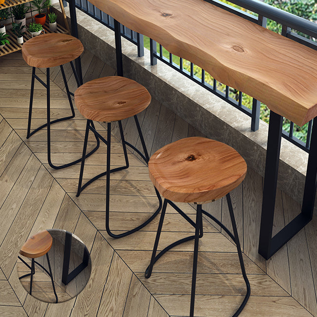 Solid Wood Bar Stools Modern Backless Dining Stools with Footrest Clearhalo 'Bar Furniture' 'Bar Stools' 'bar_stools' 'furn' 'furn_bar_stools' 'Furniture' 'Kitchen & Dining Furniture' 7263613