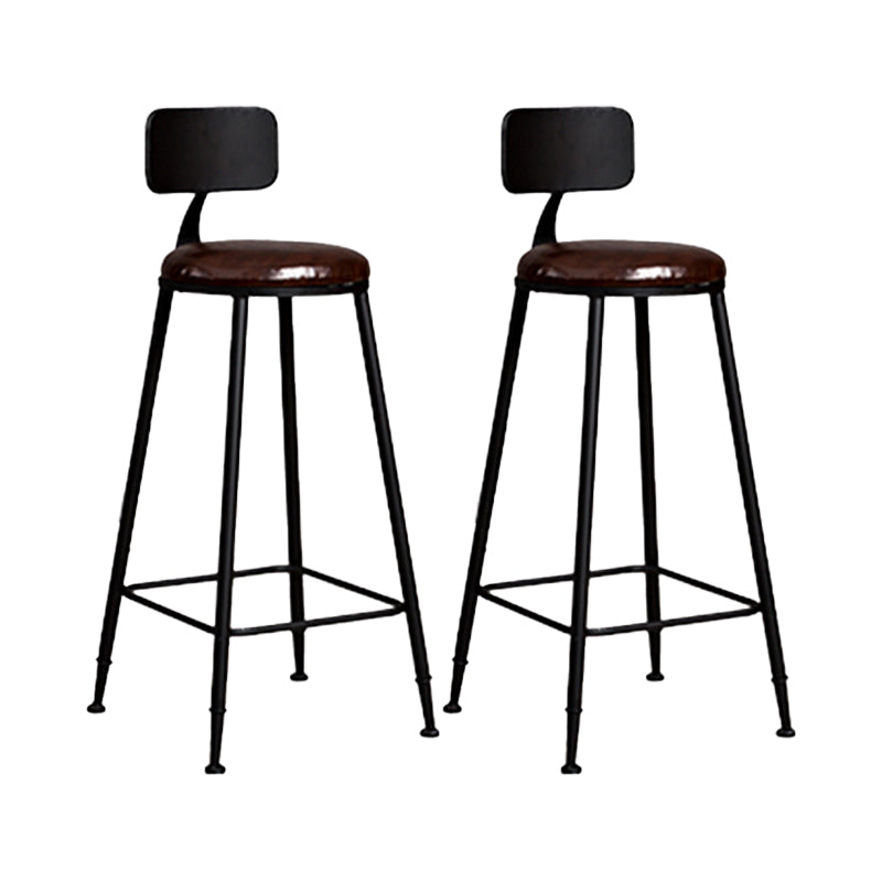 Contemporary Bar Stools Armless Dining Stools with Metal Base