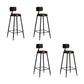 Contemporary Bar Stools Armless Dining Stools with Metal Base