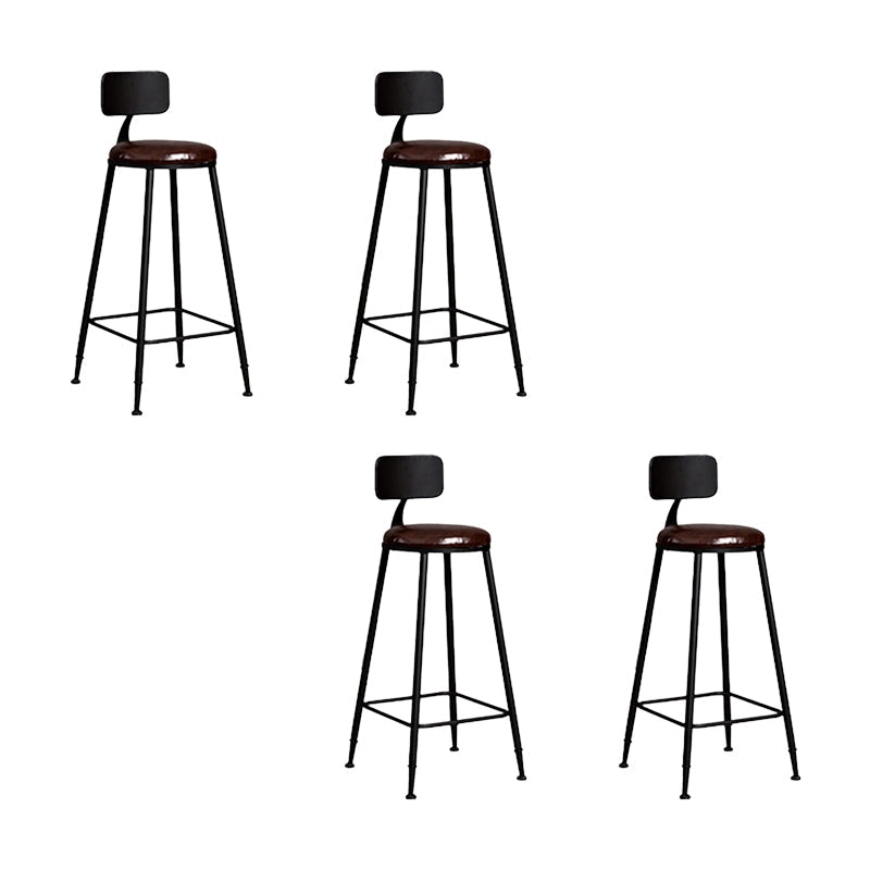 Contemporary Bar Stools Armless Dining Stools with Metal Base