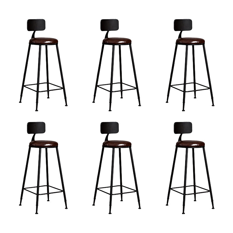 Contemporary Bar Stools Armless Dining Stools with Metal Base