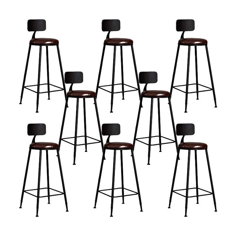 Contemporary Bar Stools Armless Dining Stools with Metal Base
