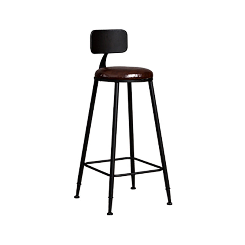 Contemporary Bar Stools Armless Dining Stools with Metal Base