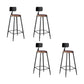 Contemporary Bar Stools Armless Dining Stools with Metal Base