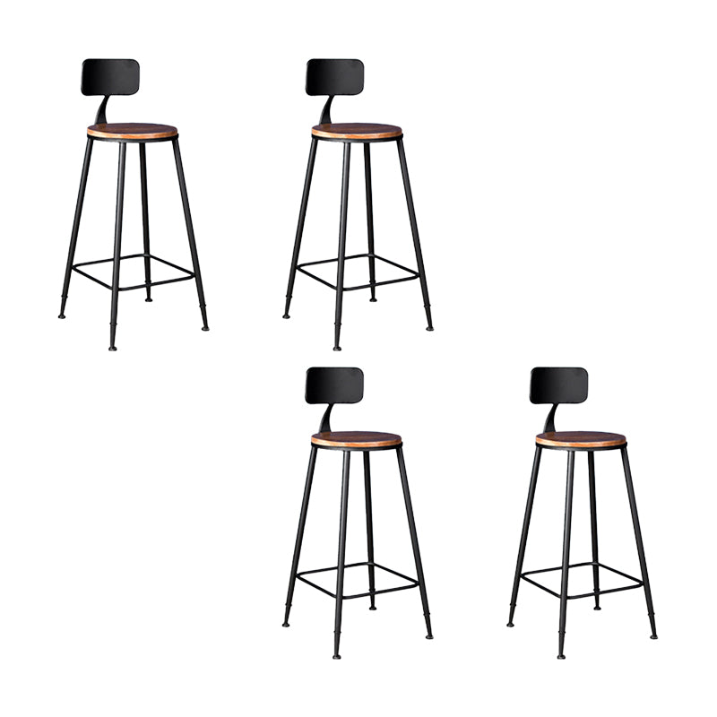 Contemporary Bar Stools Armless Dining Stools with Metal Base