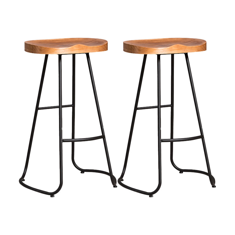 Contemporary Bar Stools Armless Dining Stools with Metal Base
