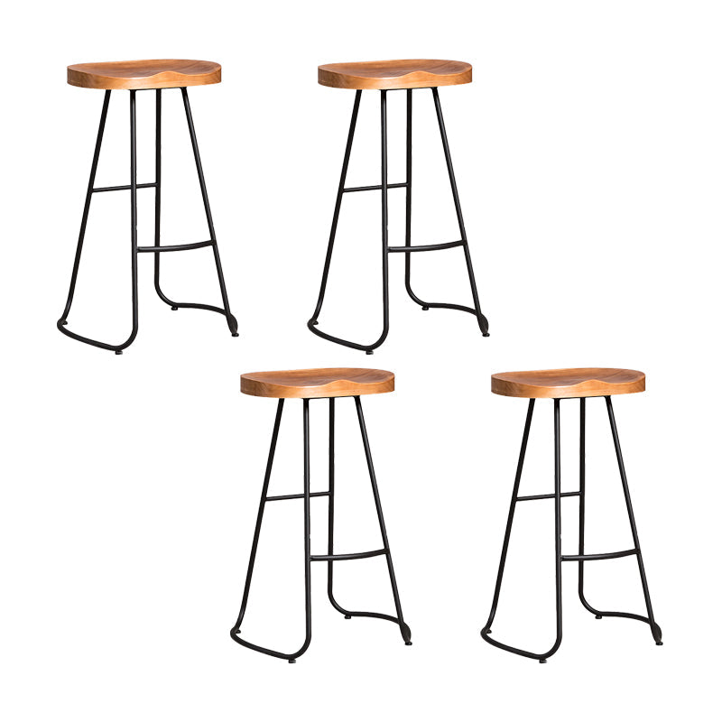 Contemporary Bar Stools Armless Dining Stools with Metal Base