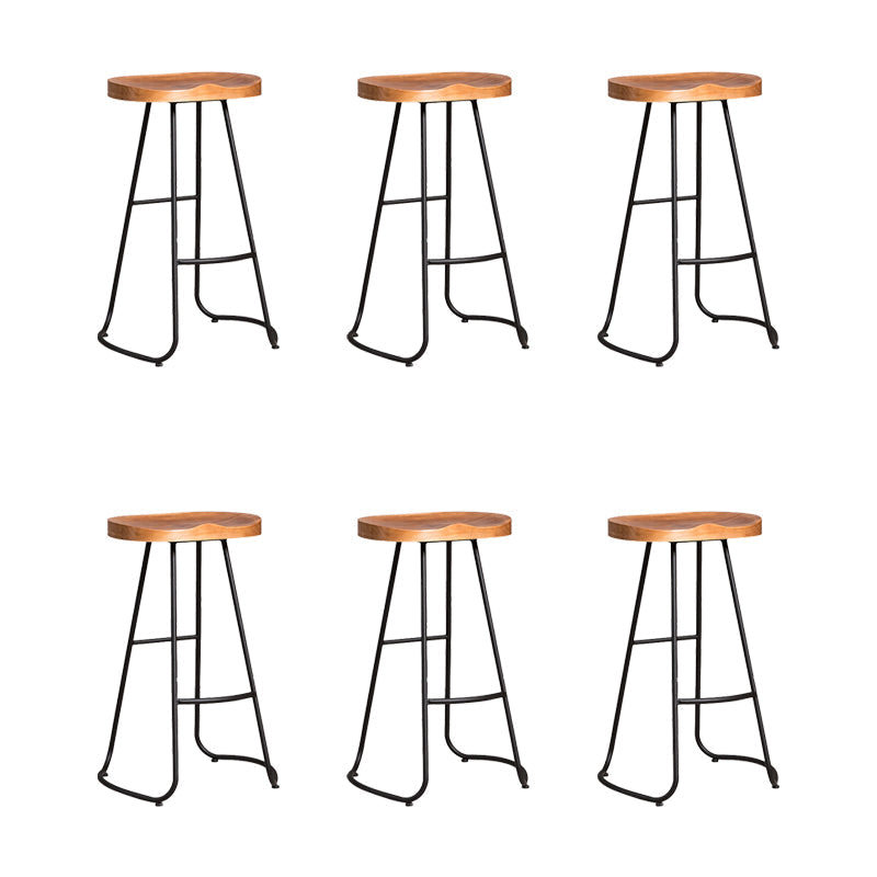 Contemporary Bar Stools Armless Dining Stools with Metal Base