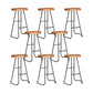 Contemporary Bar Stools Armless Dining Stools with Metal Base