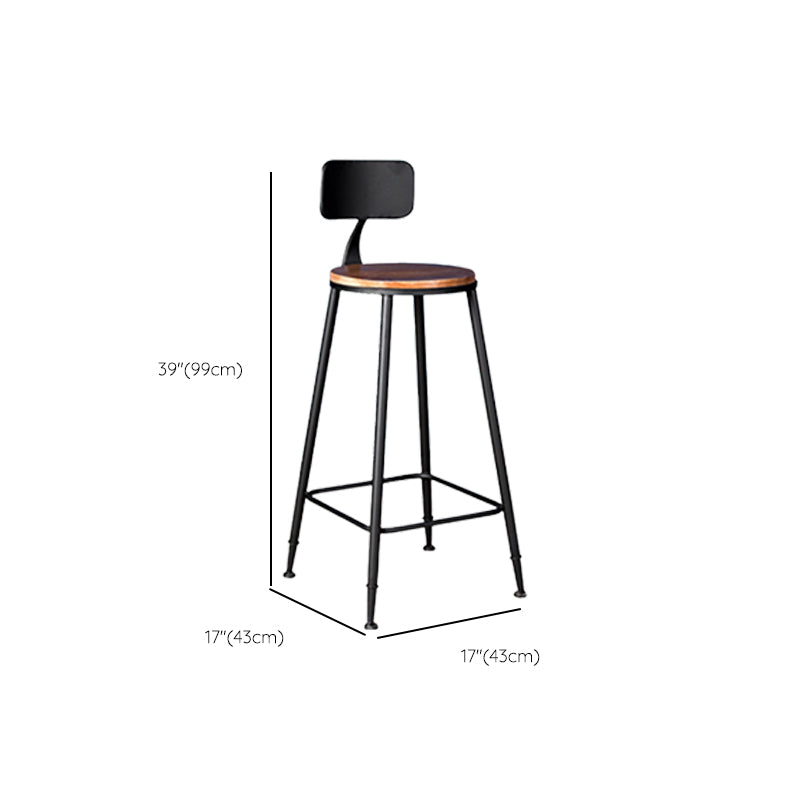 Contemporary Bar Stools Armless Dining Stools with Metal Base