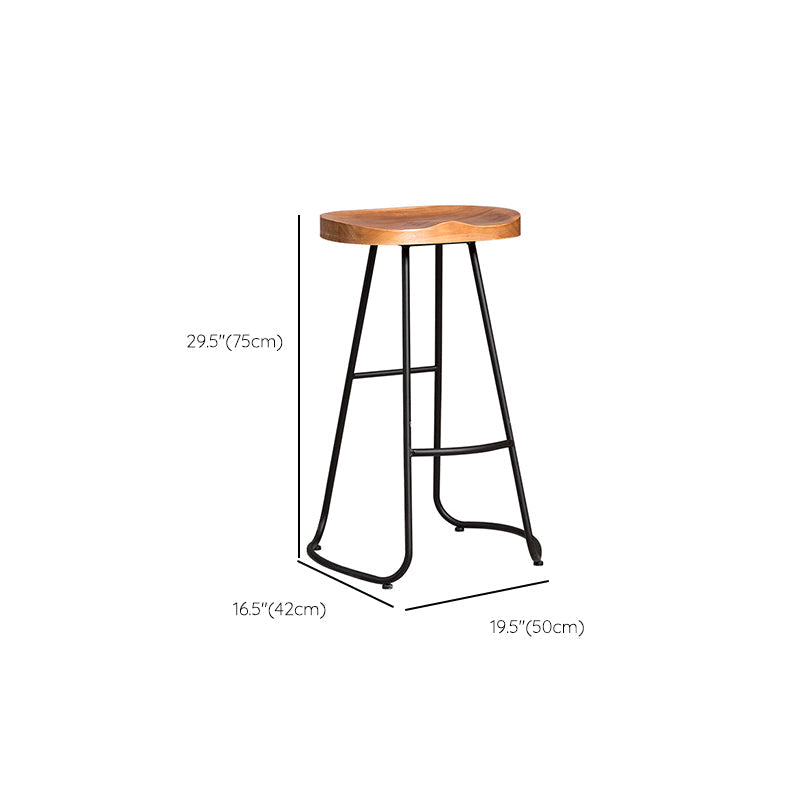 Contemporary Bar Stools Armless Dining Stools with Metal Base