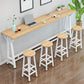 Modern Wood Rectangle Bar Table Metal Base for Milk Tea Shop
