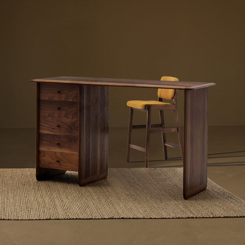 Modern Rectangle Wood Bar Table Wood Base with Lockers for Dining Room Clearhalo 'Bar Furniture' 'Bar Tables' 'bar_tables' 'furn' 'furn_bar_tables' 'Furniture' 'Kitchen & Dining Furniture' 7263709