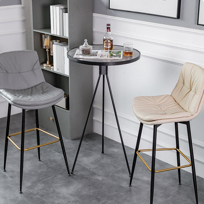 Modern Round Bar Table Artificial Wood Table Metal Base for Balcony Clearhalo 'Bar Furniture' 'Bar Tables' 'bar_tables' 'furn' 'furn_bar_tables' 'Furniture' 'Kitchen & Dining Furniture' 7263722
