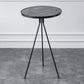 Modern Round Bar Table Artificial Wood Table Metal Base for Balcony 19.7"L x 19.7"W x 41.3"H Black Without Chairs Clearhalo 'Bar Furniture' 'Bar Tables' 'bar_tables' 'furn' 'furn_bar_tables' 'Furniture' 'Kitchen & Dining Furniture' 7263723