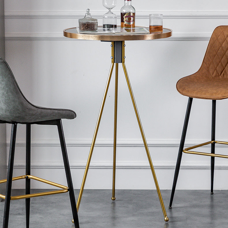 Modern Round Bar Table Artificial Wood Table Metal Base for Balcony Clearhalo 'Bar Furniture' 'Bar Tables' 'bar_tables' 'furn' 'furn_bar_tables' 'Furniture' 'Kitchen & Dining Furniture' 7263727