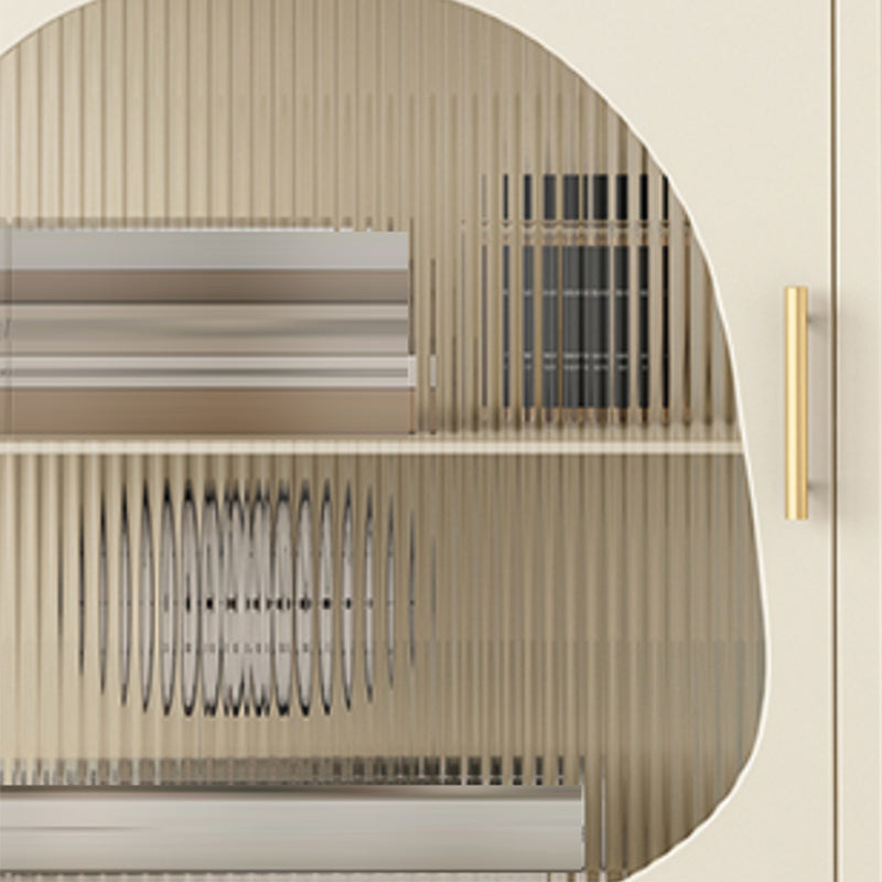 Comodino di accento metallico contemporaneo al comodino con porte per camera da letto