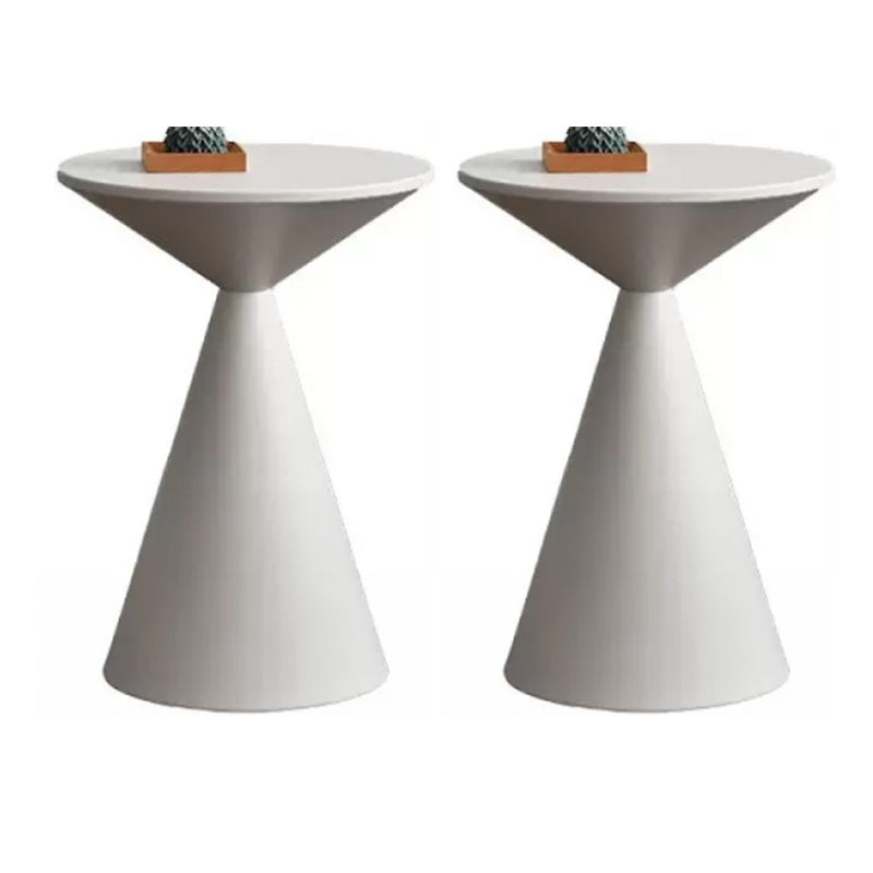 Contemporary Corner Table Round Pedestal Solid Wood Accent Side Table 16"L x 16"W x 22"H White 2 Clearhalo 'Coffee & Accent Tables' 'End & Side Tables' 'end_side_tables' 'furn' 'furn_end_side_tables' 'Furniture' 'Living Room Furniture' 7263988