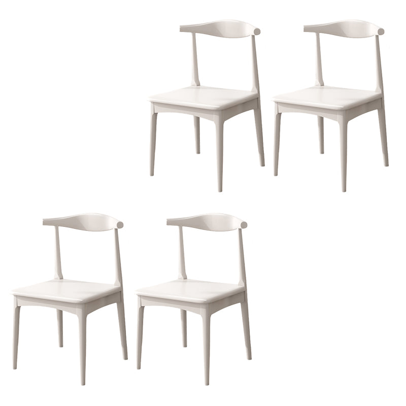 Dining Room Armless Dining Chair Rubberwood Open Back Dining Chair