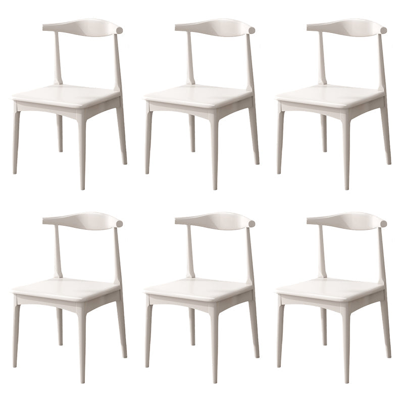 Dining Room Armless Dining Chair Rubberwood Open Back Dining Chair