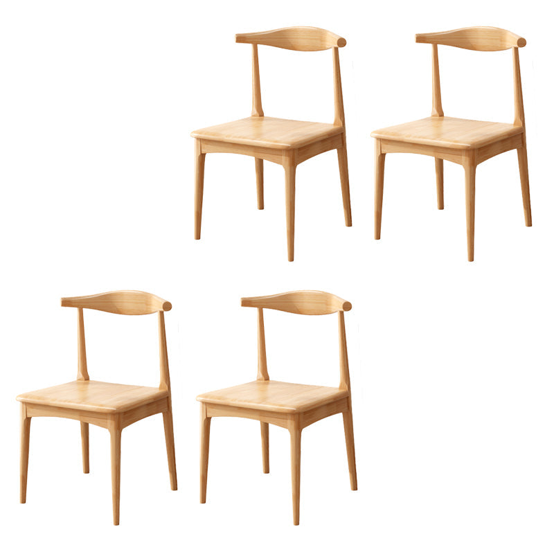 Dining Room Armless Dining Chair Rubberwood Open Back Dining Chair