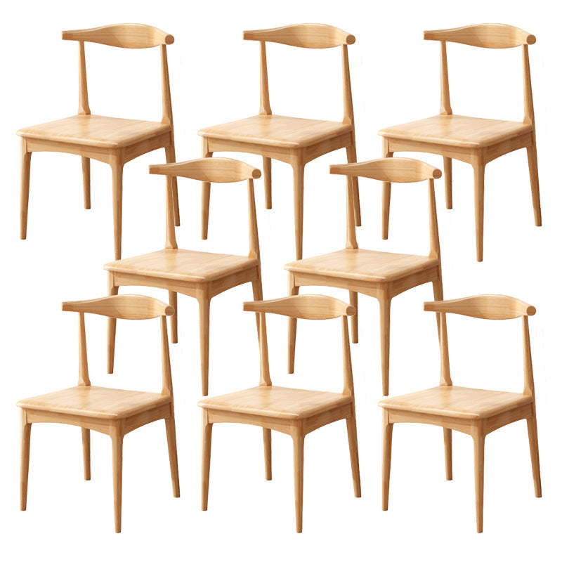 Dining Room Armless Dining Chair Rubberwood Open Back Dining Chair