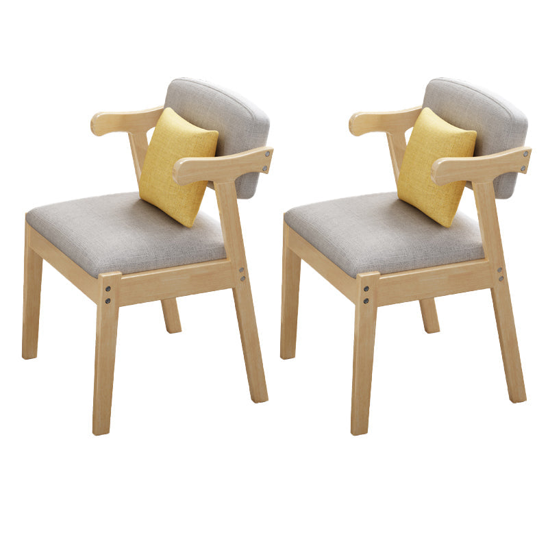 Dining Room Armless Dining Chair Rubberwood Open Back Dining Chair