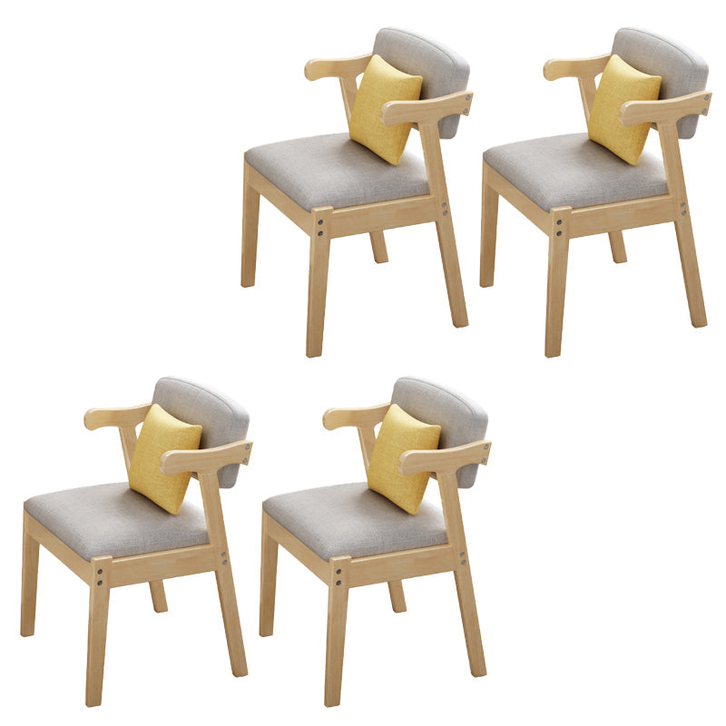 Dining Room Armless Dining Chair Rubberwood Open Back Dining Chair