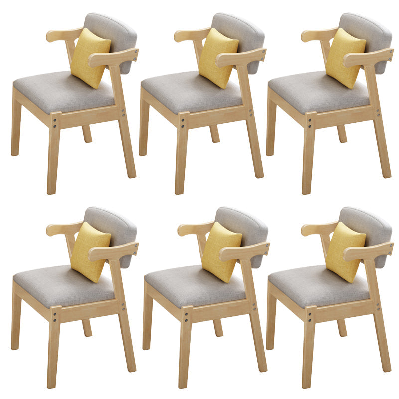 Dining Room Armless Dining Chair Rubberwood Open Back Dining Chair