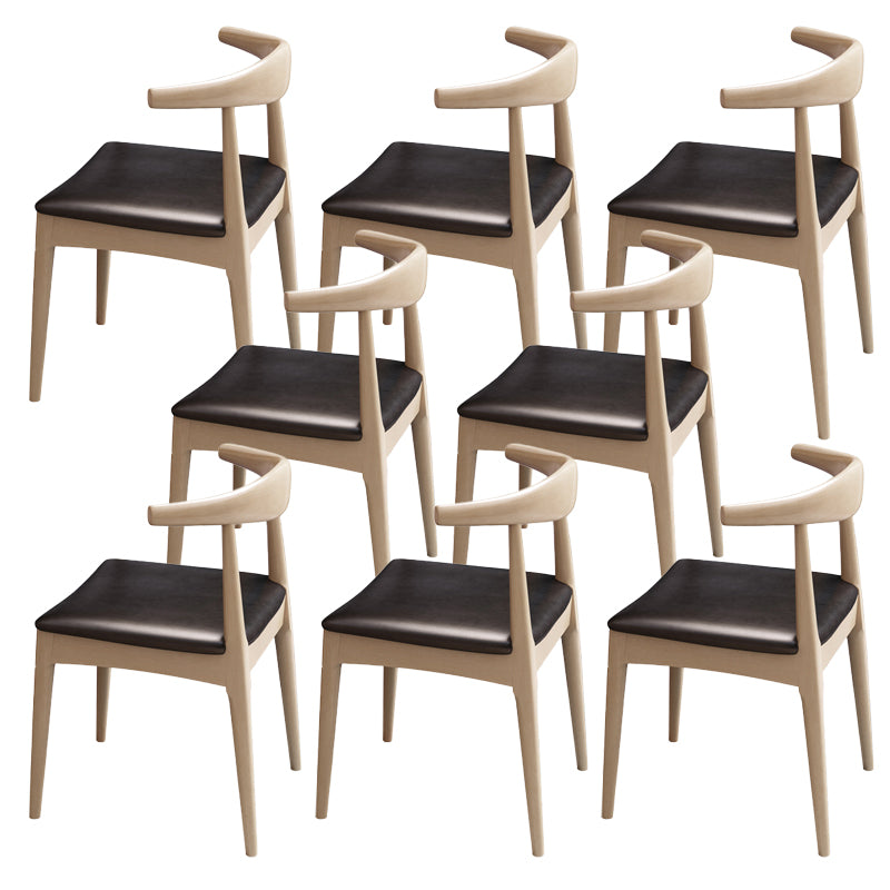 Dining Room Armless Dining Chair Rubberwood Open Back Dining Chair