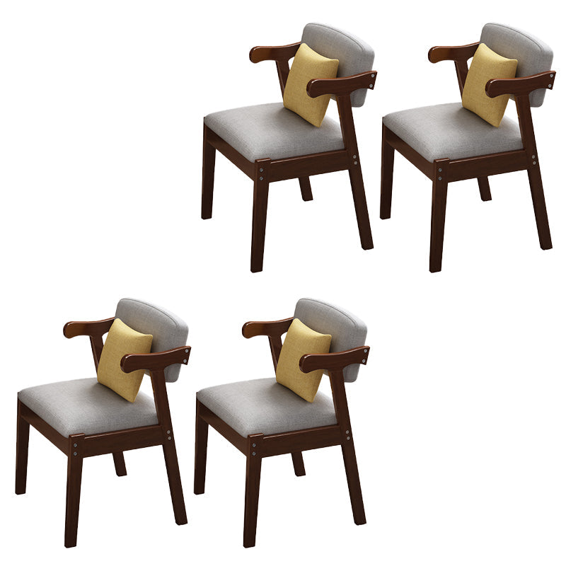 Dining Room Armless Dining Chair Rubberwood Open Back Dining Chair