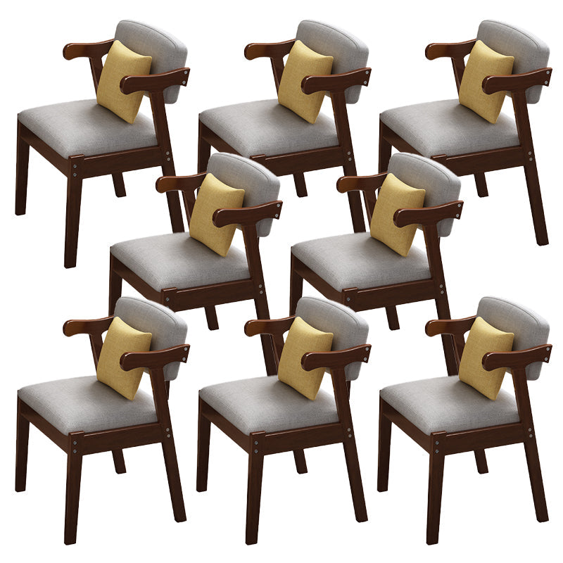 Dining Room Armless Dining Chair Rubberwood Open Back Dining Chair
