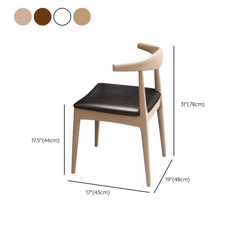 Dining Room Armless Dining Chair Rubberwood Open Back Dining Chair