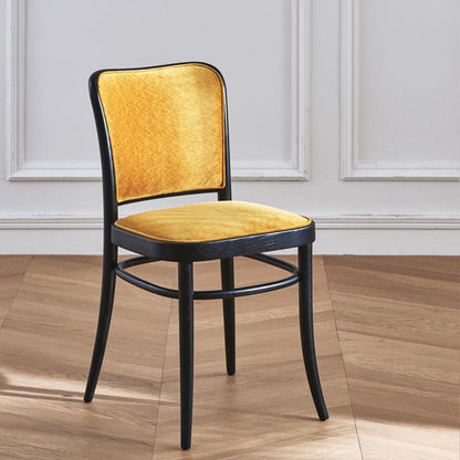 Silla de silla sin brazo tapizada moderna silla lateral de comedor de madera maciza