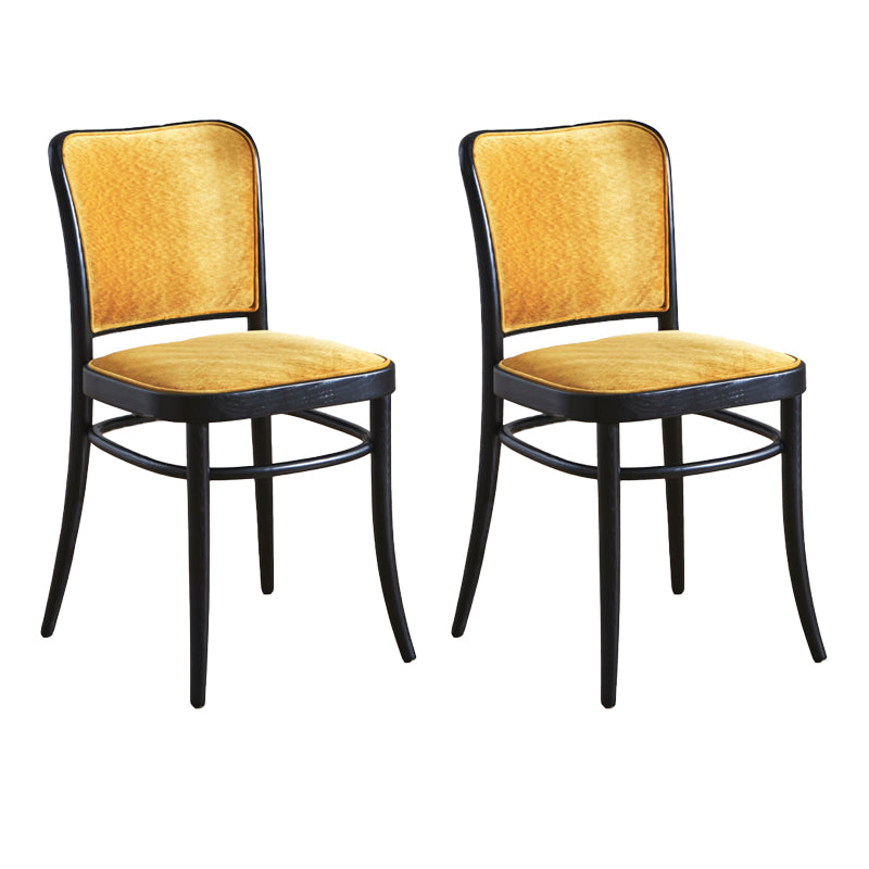 Silla de silla sin brazo tapizada moderna silla lateral de comedor de madera maciza