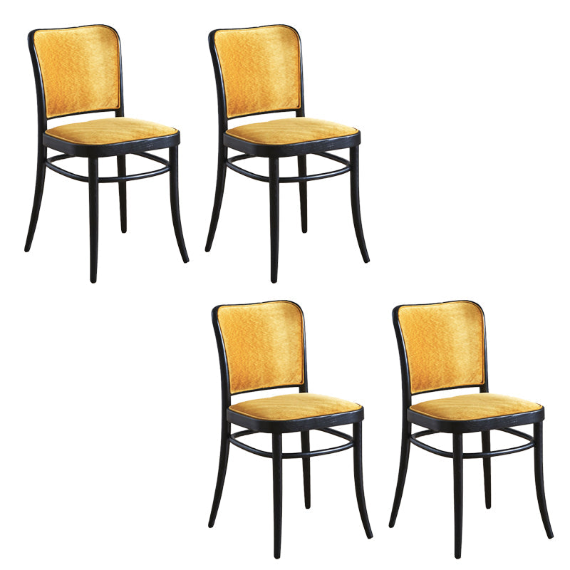 Silla de silla sin brazo tapizada moderna silla lateral de comedor de madera maciza