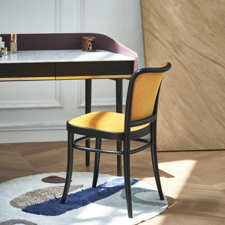 Silla de silla sin brazo tapizada moderna silla lateral de comedor de madera maciza