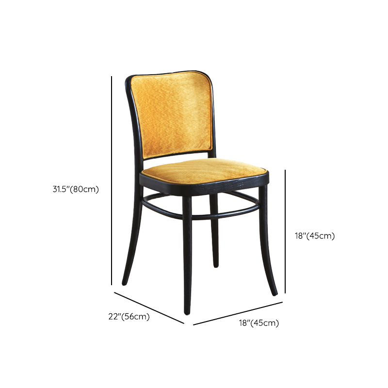 Silla de silla sin brazo tapizada moderna silla lateral de comedor de madera maciza