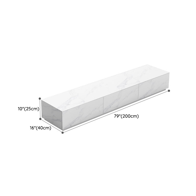 Contemporary TV Stand Console White Stone Media Console with Drawers Clearhalo 'furn' 'furn_tv_stands_entertainment_centers' 'Furniture' 'Living Room Furniture' 'TV Stands & Entertainment Centers' 'TV Stands & Media Storage Furniture' 'tv_stands_entertainment_centers' 7264339