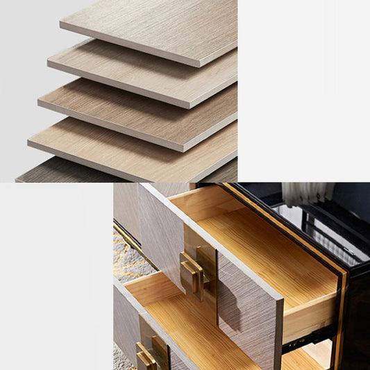 Glam Media Console TV Stand Glass TV Media Console with Drawers