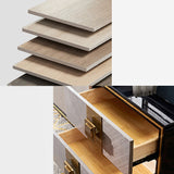 Glam Media Console TV Stand Glass TV Media Console with Drawers