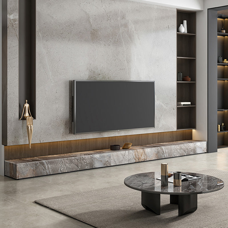 Brown Stone TV Stand Console Contemporary Media Console with Drawers Clearhalo 'furn' 'furn_tv_stands_entertainment_centers' 'Furniture' 'Living Room Furniture' 'TV Stands & Entertainment Centers' 'TV Stands & Media Storage Furniture' 'tv_stands_entertainment_centers' 7264350