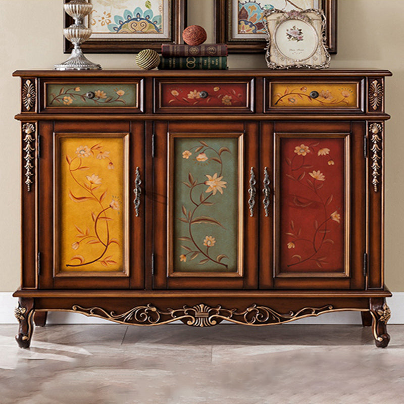 Armadio per accento di cabriole industriale mobile in legno in legno in legno con cassetto