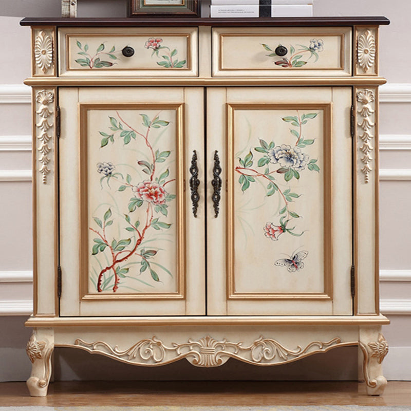 Armadio per accento di cabriole industriale mobile in legno in legno in legno con cassetto