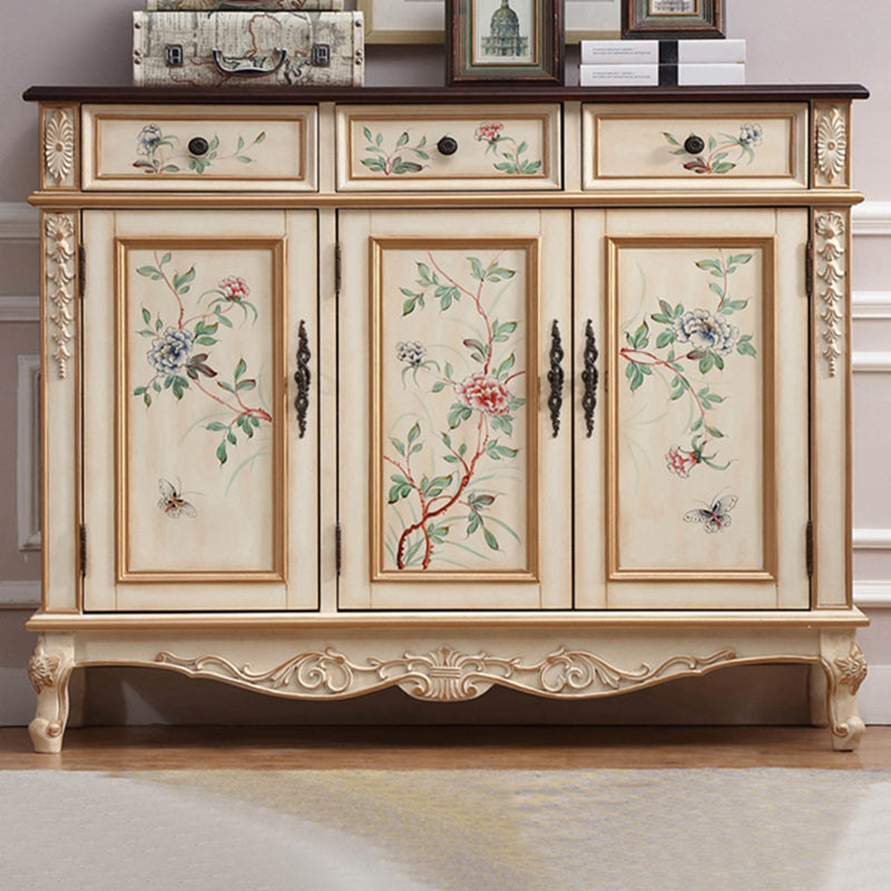 Armadio per accento di cabriole industriale mobile in legno in legno in legno con cassetto