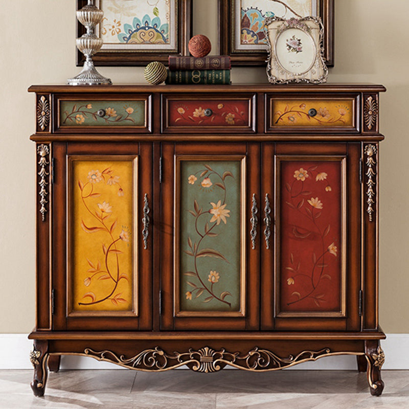 Armadio per accento di cabriole industriale mobile in legno in legno in legno con cassetto