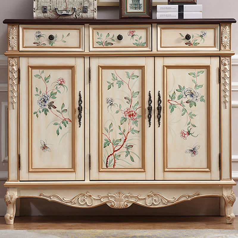 Armadio per accento di cabriole industriale mobile in legno in legno in legno con cassetto