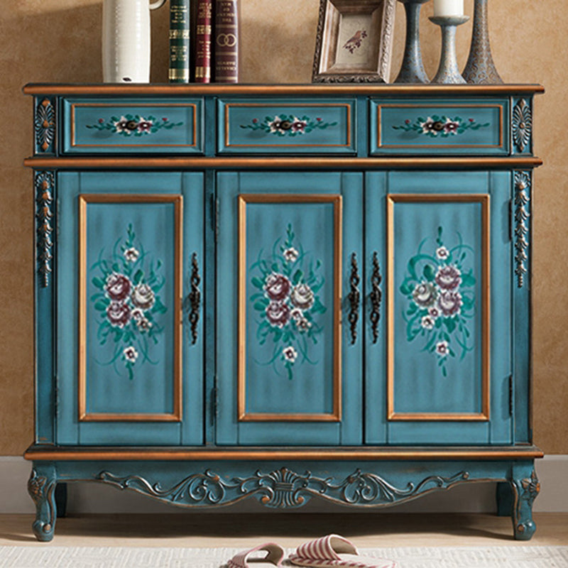 Armadio per accento di cabriole industriale mobile in legno in legno in legno con cassetto