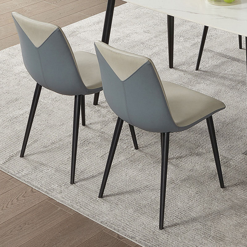 Modern Style Dining Chair Leather Low Back Side Chair for Dining Room