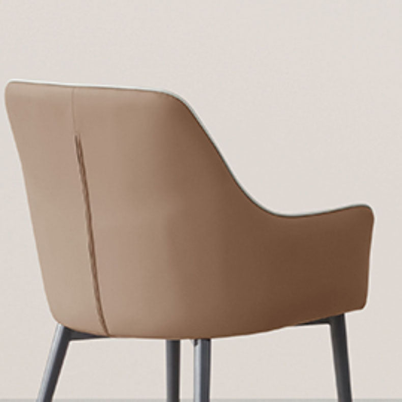 Modern Style Dining Chair Leather Low Back Side Chair for Dining Room